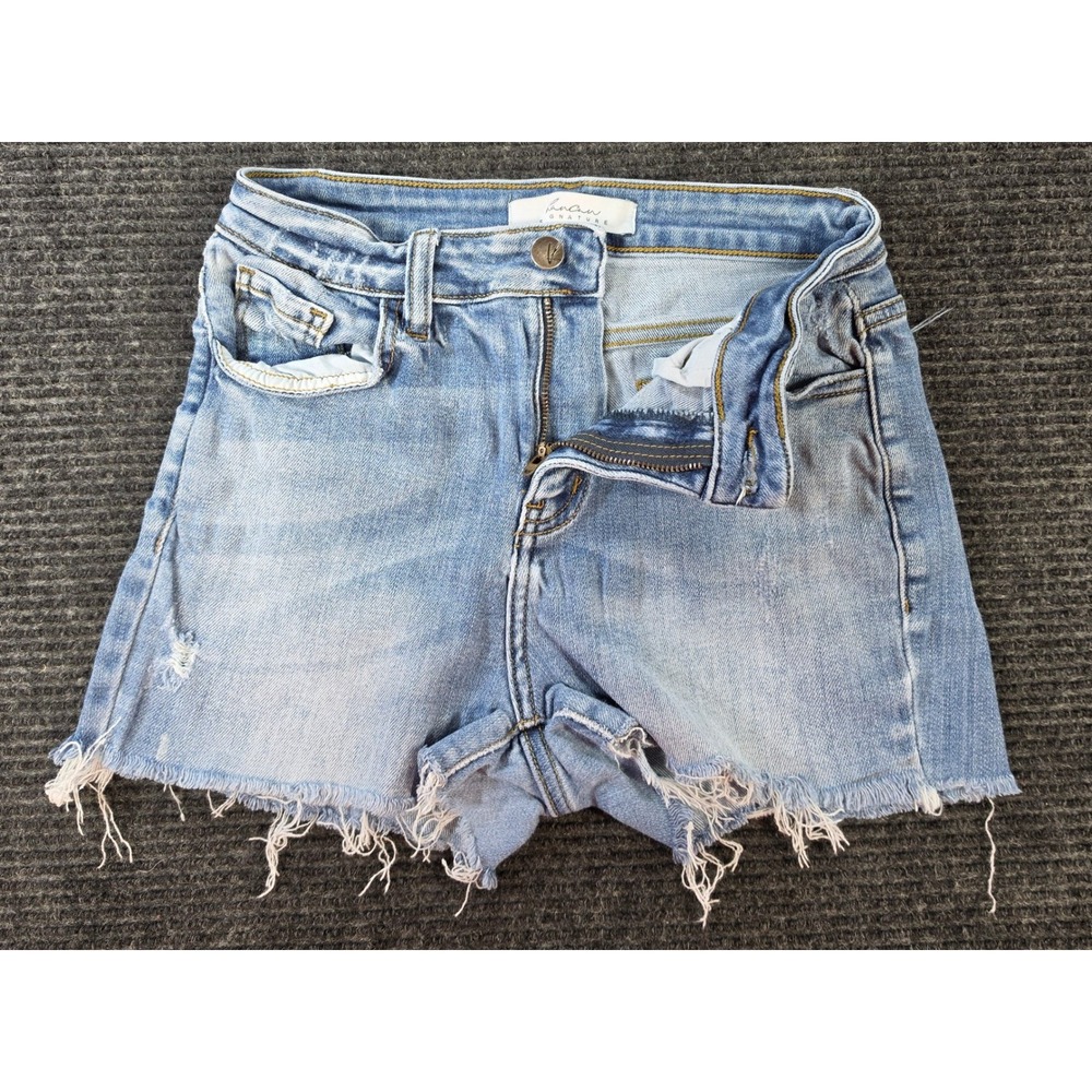 KanCan Signature Denim Shorts Womens 27 Excellent Distressed Raw Hem